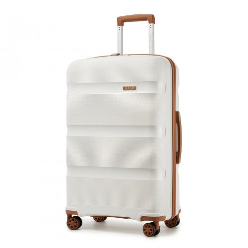 Kono KSK2492 28-inch cream and brown suitcase – detail view 28