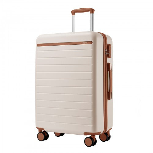 Kono KSK2584 28-inch cream and brown suitcase – detail view 28