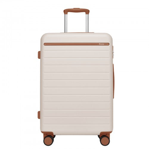 Kono KSK2584 28-inch cream and brown suitcase – detail view 28
