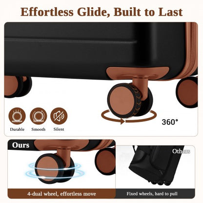 Kono KSK2584 28-inch black and brown suitcase – detail view 28