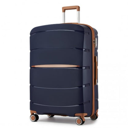 Kono KSK2591 28-inch navy and brown suitcase – detail view 28