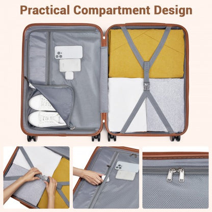 Kono KSK2592 28-inch green and brown suitcase – detail view 4
