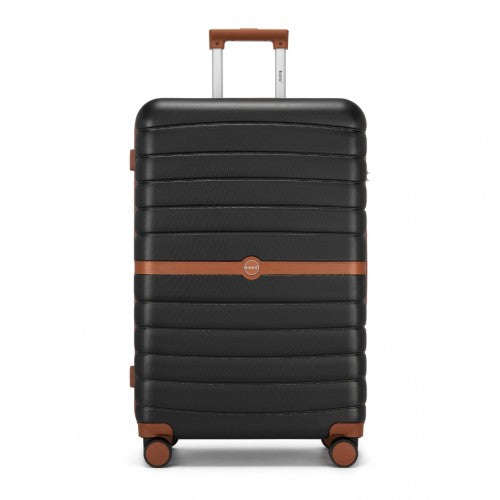 Kono KSK2592 28-inch black and brown suitcase – detail view 28