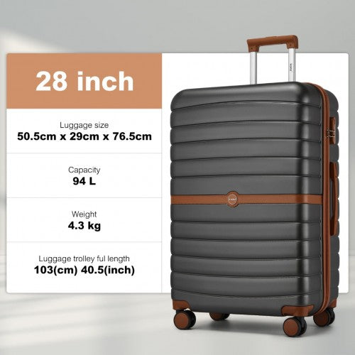 Kono KSK2592 28-inch grey and brown suitcase – detail view 28