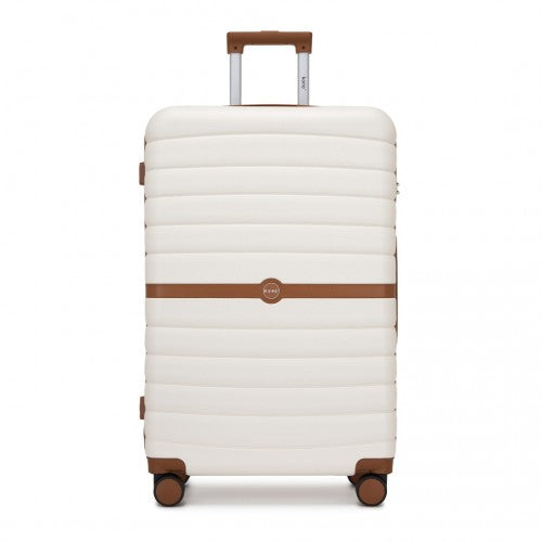 Kono KSK2592 28-inch cream and brown suitcase – detail view 28