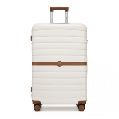 Kono KSK2592 28-inch cream and brown suitcase – detail view 28