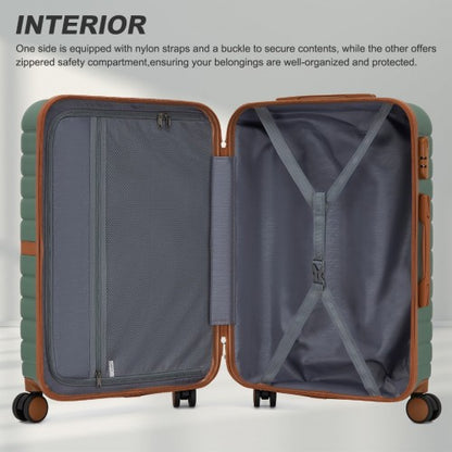 Kono KSK2592 28-inch green and brown suitcase – detail view 28