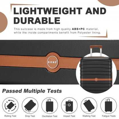 Kono KSK2592 28-inch black and brown suitcase – detail view 28