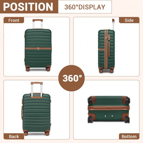 Kono KSK2592 28-inch green and brown suitcase – detail view 4