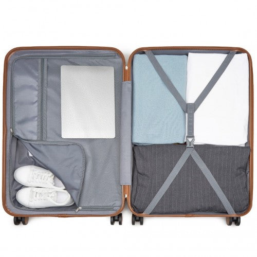 Kono KSK2592 28-inch black and brown suitcase – detail view 28
