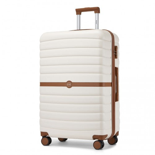 Kono KSK2592 28-inch cream and brown suitcase – detail view 28