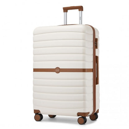 Kono KSK2592 28-inch cream and brown suitcase – detail view 28