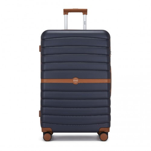 Kono KSK2592 28-inch navy and brown suitcase – detail view 28