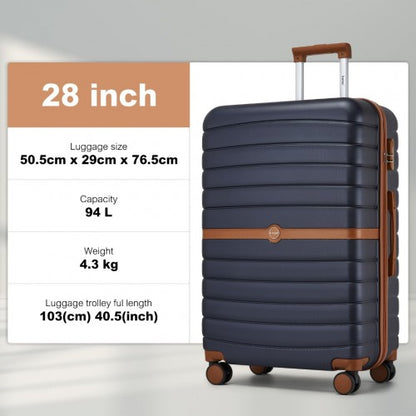 Kono KSK2592 28-inch navy and brown suitcase – detail view 28