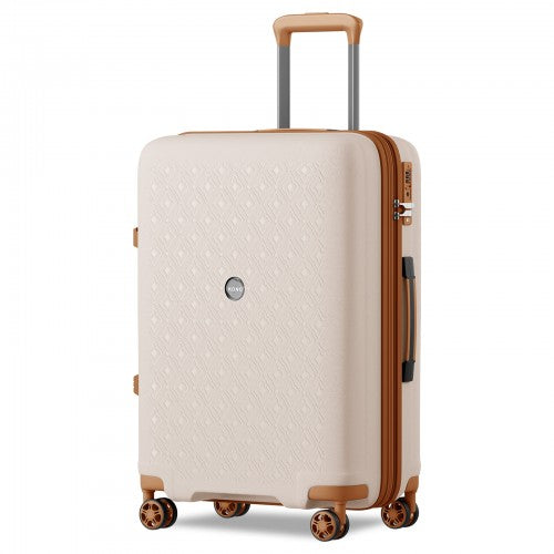 Kono KSK2594 28-inch beige and brown suitcase – detail view 28