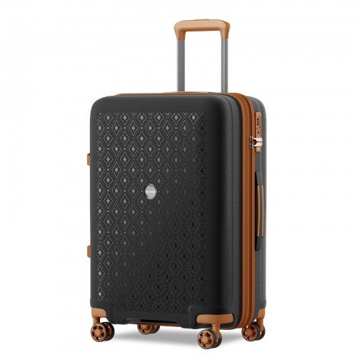 Kono KSK2594 28-inch black and brown suitcase – detail view 28