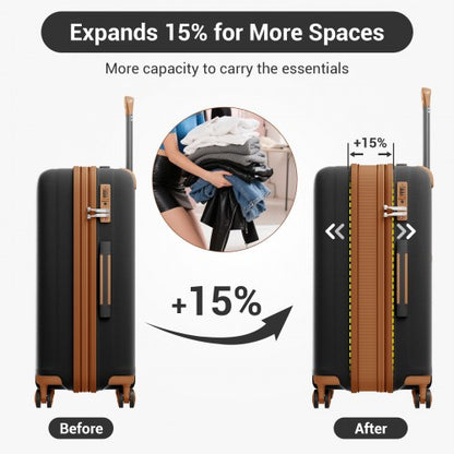Kono KSK2594 28-inch black and brown suitcase – detail view 28