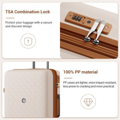 Kono KSK2594 28-inch beige and brown suitcase – detail view 28