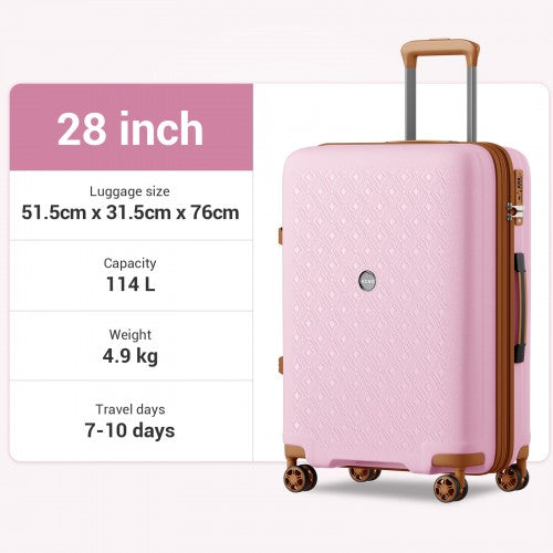 Kono KSK2594 28-inch pink and brown suitcase – detail view 28
