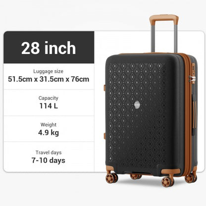 Kono KSK2594 28-inch black and brown suitcase – detail view 28