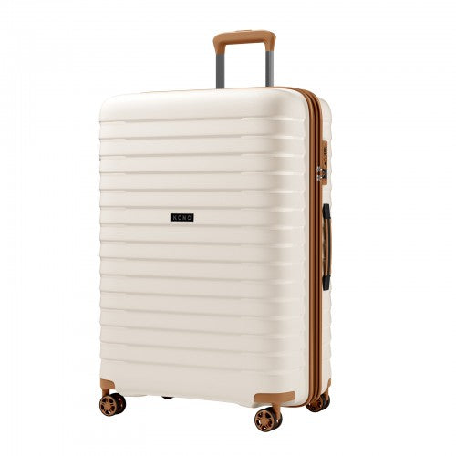Kono KSK2595 28-inch beige and brown suitcase – detail view 28