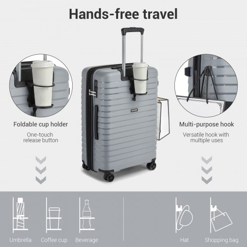 Kono KSK2595 28-inch grey and black suitcase – detail view 28