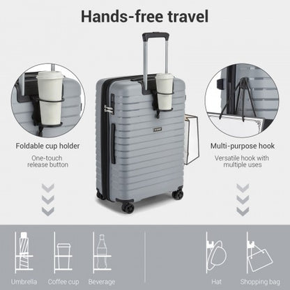 Kono KSK2595 28-inch grey and black suitcase – detail view 28
