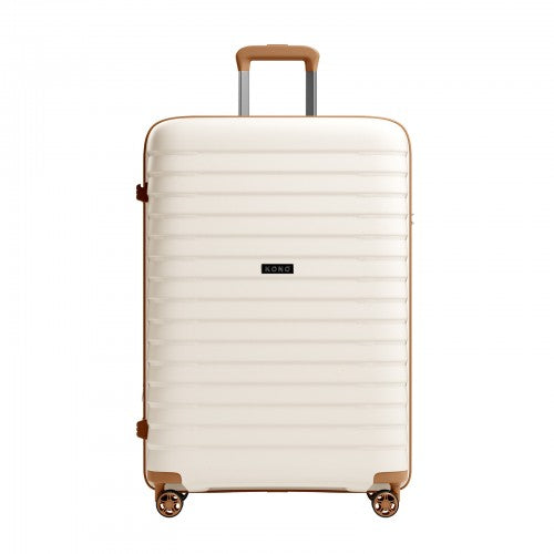 Kono KSK2595 28-inch beige and brown suitcase – detail view 28
