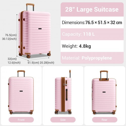 Kono KSK2595 28-inch pink and brown suitcase – detail view 28