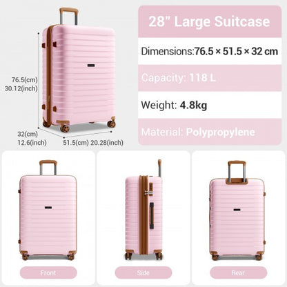 Kono KSK2595 28-inch pink and brown suitcase – detail view 28
