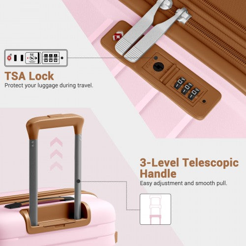 Kono KSK2595 28-inch pink and brown suitcase – detail view 28