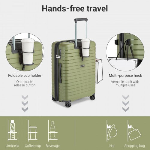 Kono KSK2595 28-inch green and black suitcase – detail view 28