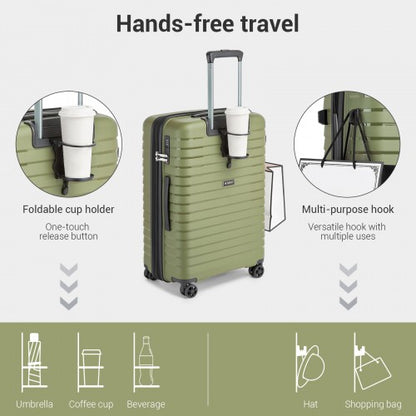 Kono KSK2595 28-inch green and black suitcase – detail view 28