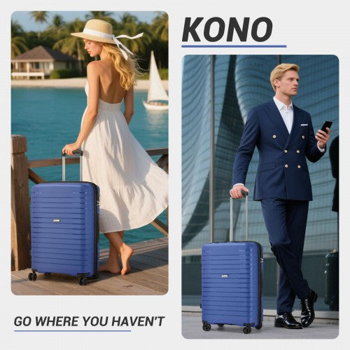 Kono KSK2595 28-inch navy and black suitcase – set view