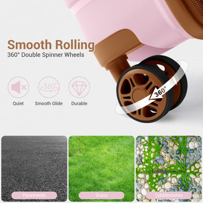 Kono KSK2595 28-inch pink and brown suitcase – detail view 28