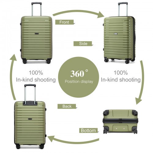 Kono KSK2595 28-inch green and black suitcase – detail view 28