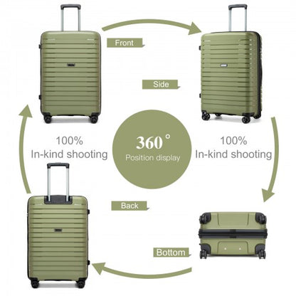 Kono KSK2595 28-inch green and black suitcase – detail view 28