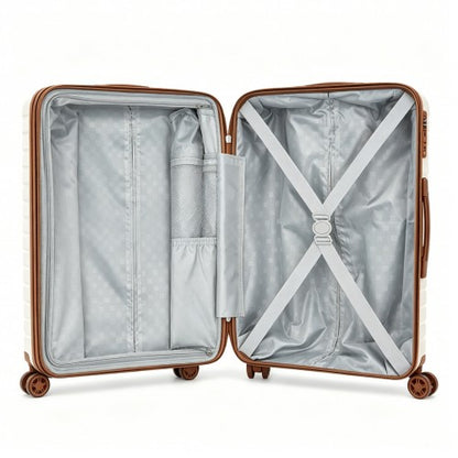 Kono KSK2595 28-inch beige and brown suitcase – detail view 28