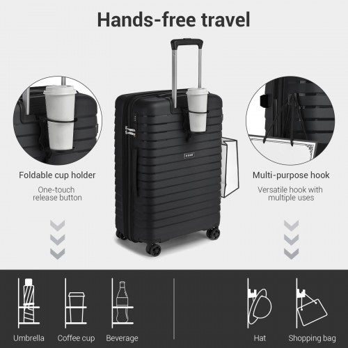 Kono KSK2595 28-inch black suitcase – detail view 28