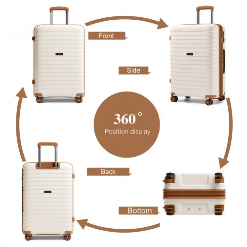 Kono KSK2595 28-inch beige and brown suitcase – detail view 28