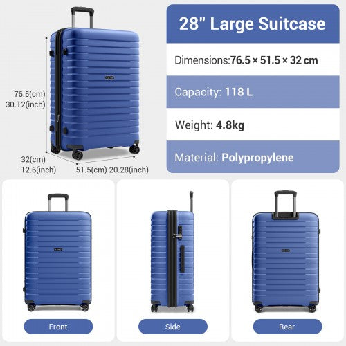 Kono KSK2595 28-inch navy and black suitcase – detail view 28