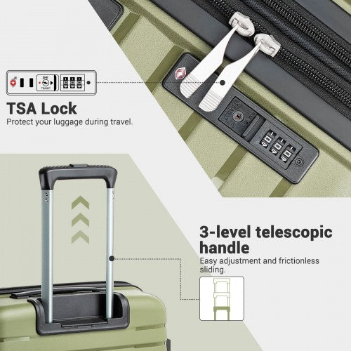 Kono KSK2595 28-inch green and black suitcase – detail view 28