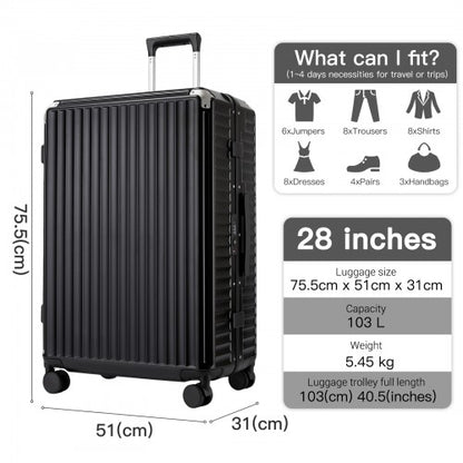 Kono KSK2693 28-inch black suitcase – detail view 28
