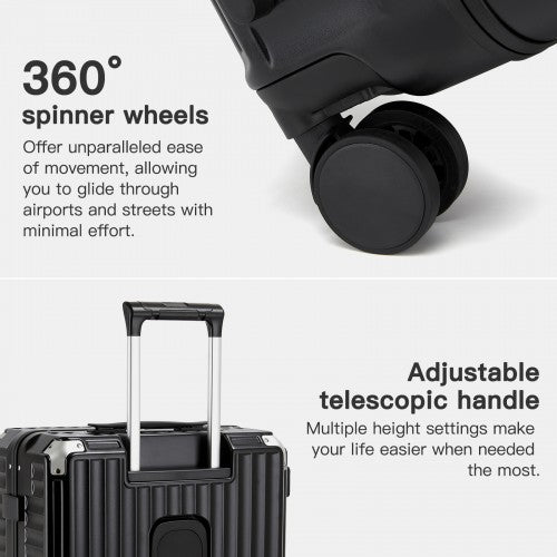 Kono KSK2693 28-inch black suitcase – detail view 28