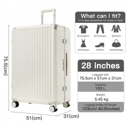 Kono KSK2693 28-inch white suitcase – detail view 28