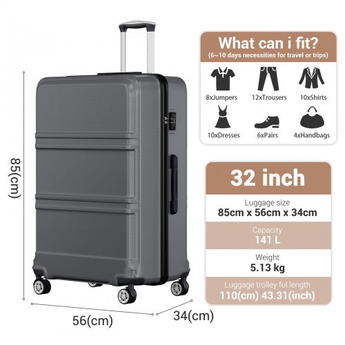 Kono K1871-1L 32-inch grey suitcase – detail view 32