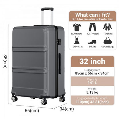 Kono K1871-1L 32-inch grey suitcase – detail view 32