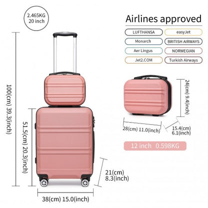 Kono K1871-1L nude luggage set – front view