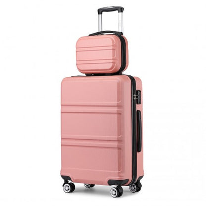 K1871-1L - Kono ABS 4 Wheel Suitcase Set with Vanity Case