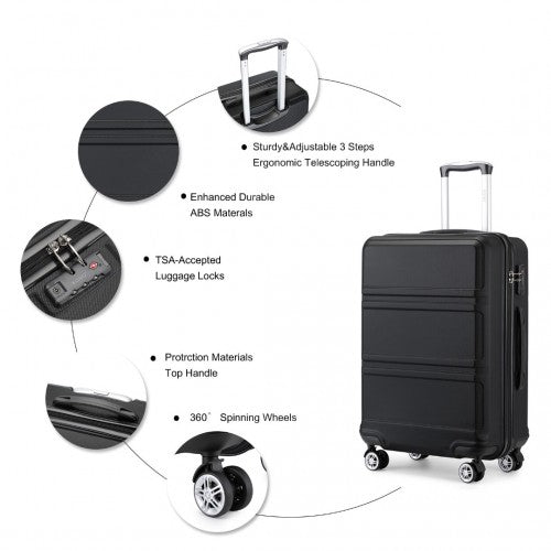 Kono K1871-1L black luggage set – detail view 5